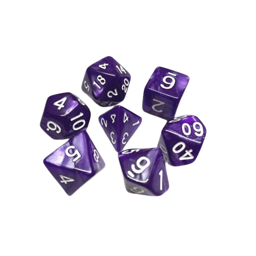 Pearl Purple Polyhedral Dice Set