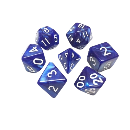 Pearl Blue Polyhedral Dice Set