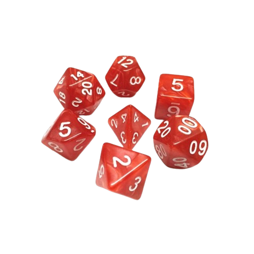 Pearl Red Polyhedral Dice Set