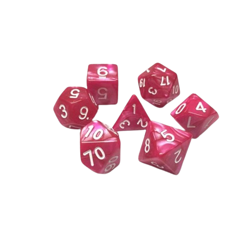 Pearl Rose Polyhedral Dice Set