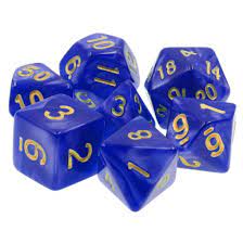 Pearl Blue (Golden font) dice set