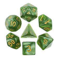 Pearl Grass green (Golden font) dice set