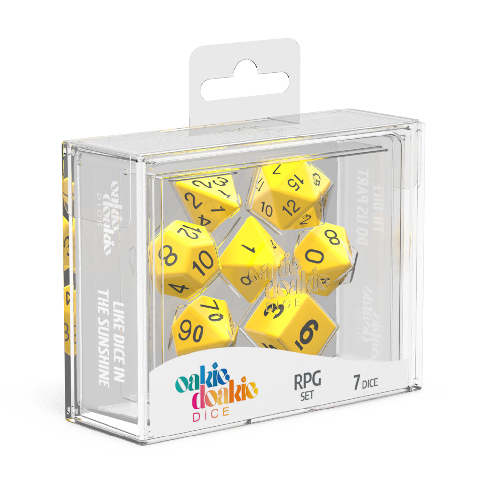 oakie doakie RPG Dice Set Solid Yellow (7)