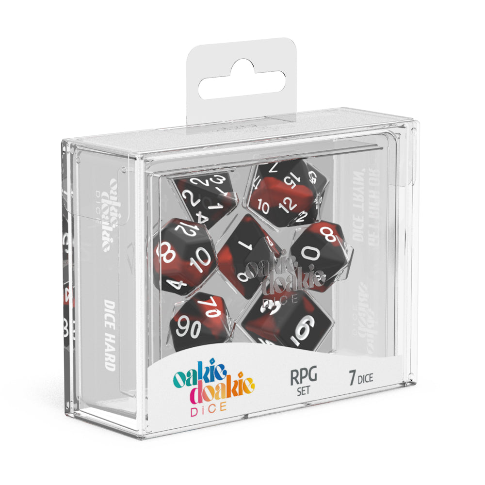 oakie doakie Dice RPG Set Glow in the Dark Lava (7)