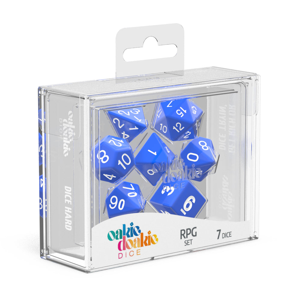 oakie doakie RPG Dice Set Solid Blue (7)