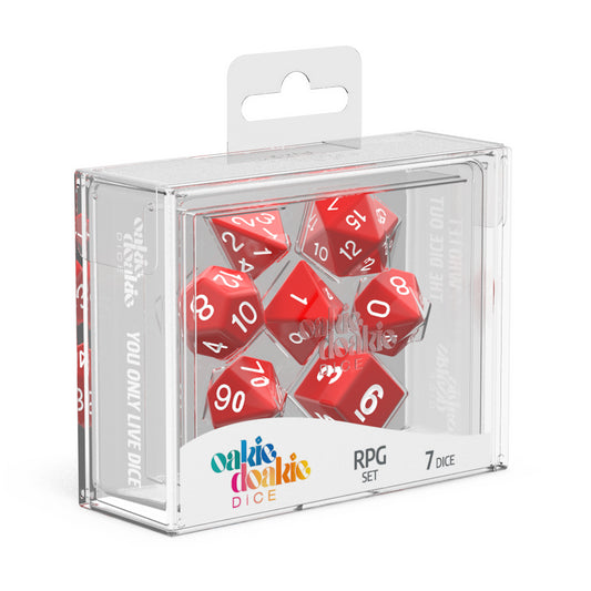 oakie doakie RPG Dice Set Solid Red (7)