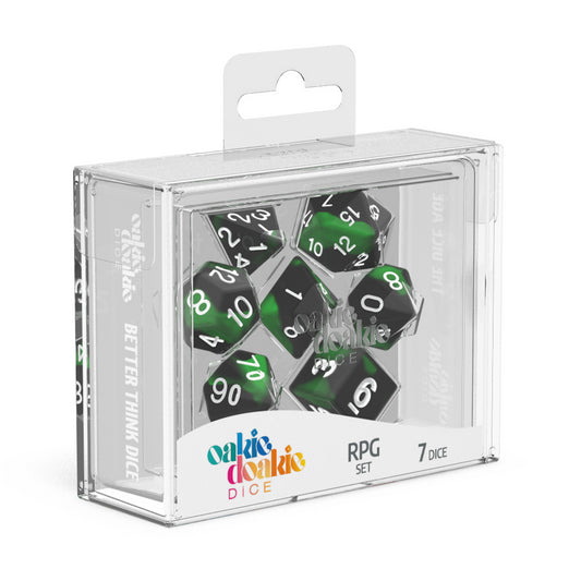 oakie doakie Dice RPG Set Glow in the Dark Biohazard (7)