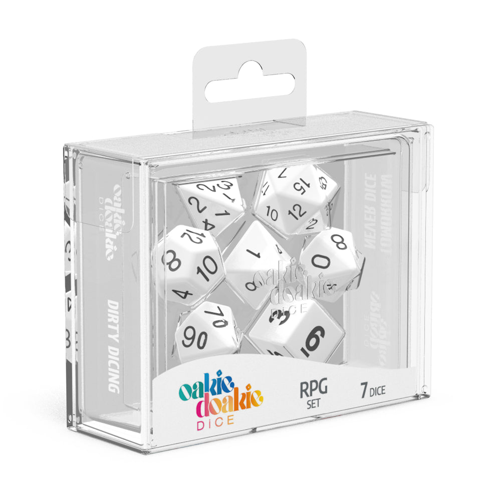 oakie doakie RPG Dice Set Solid White (7)