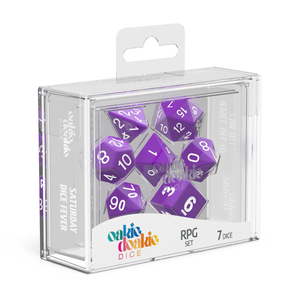 oakie doakie RPG Dice Set Solid Purple (7)