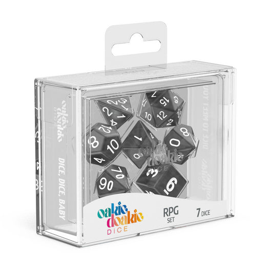 oakie doakie DICE RPG Set Marble: Black (12)